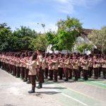 Perkemahan pramuka Gusus Depan (Gudep) 02.107 - 02.108 Ambalan Arjuna - Srikandi Pangkalan SMK Negeri 1 Kecamatan Geger, Madiun, Jawa Timur, menggelar perkemahan yang berlangsung selama dua hari, di lapangan olah raga.